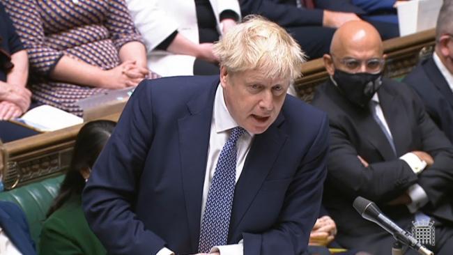 Boris Johnson in the House of Commons today Pic: PA
