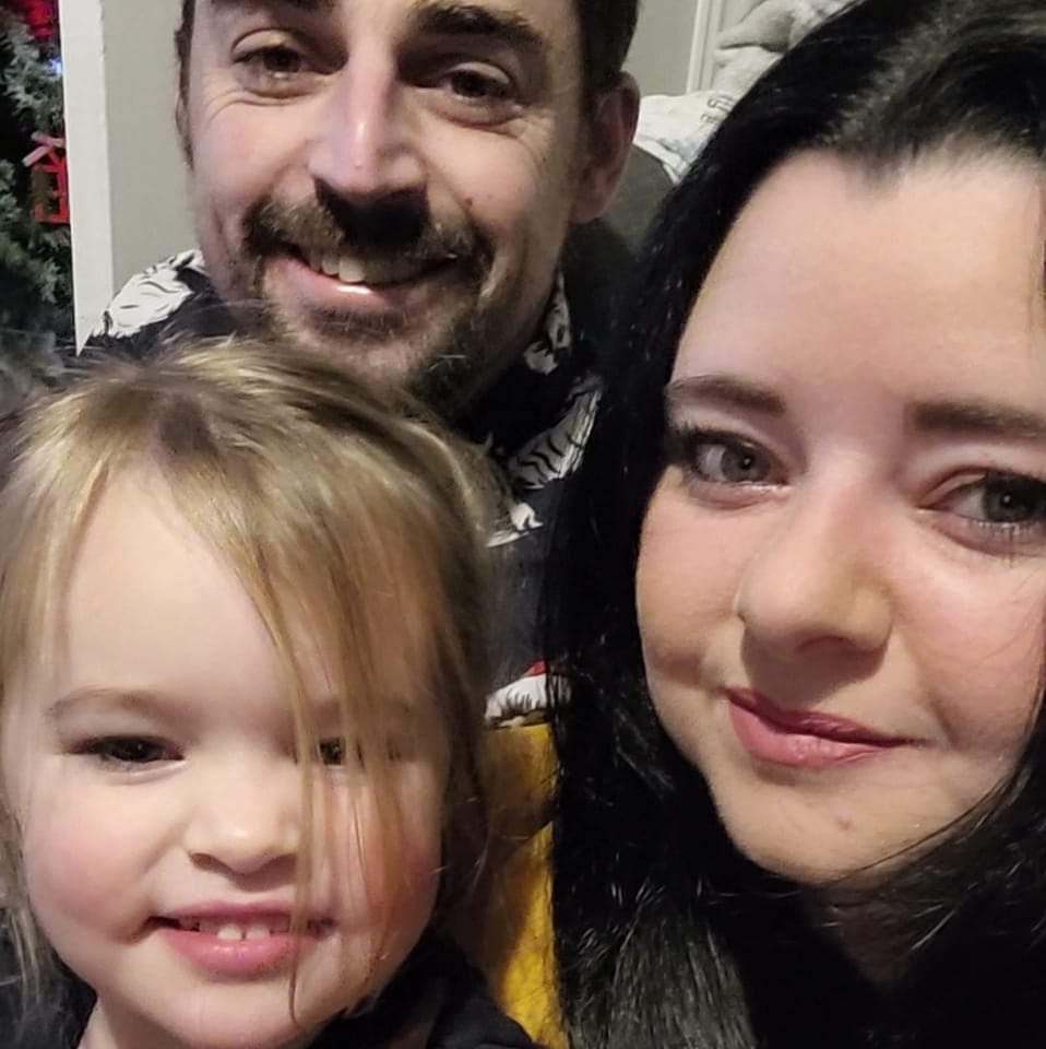 Kerry Hilton, 31, was travelling on the Merseyrail train with her four-year old daughter Poppy, and partner John Parry, 32