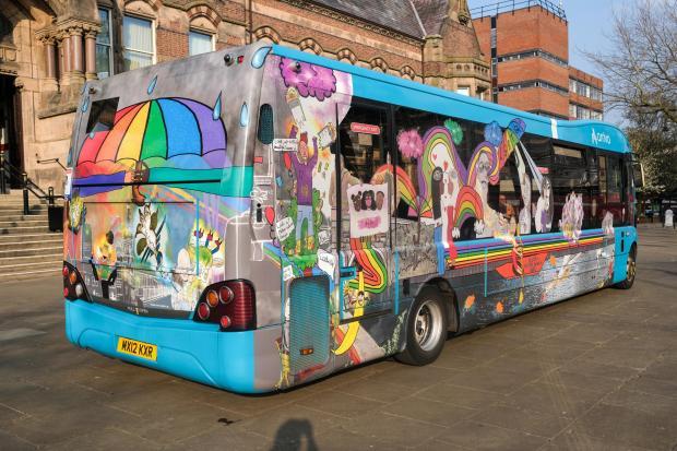 St Helens Star: The colourful 'Under our Umbrella' Arriva bus