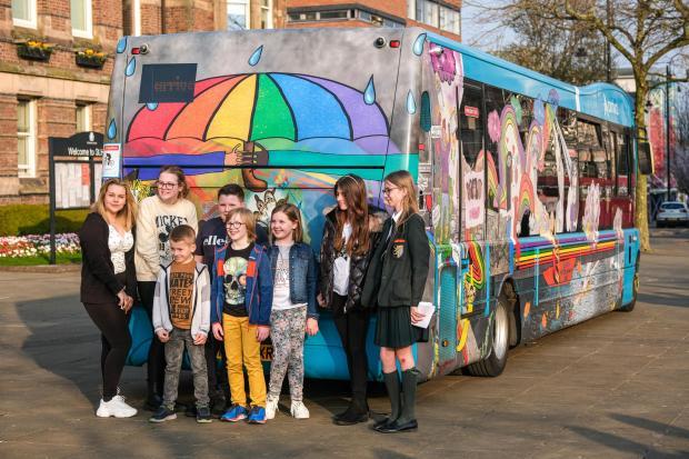 St Helens Star: The colourful bus will travel round St Helens to highlight issues young people think are important in society today