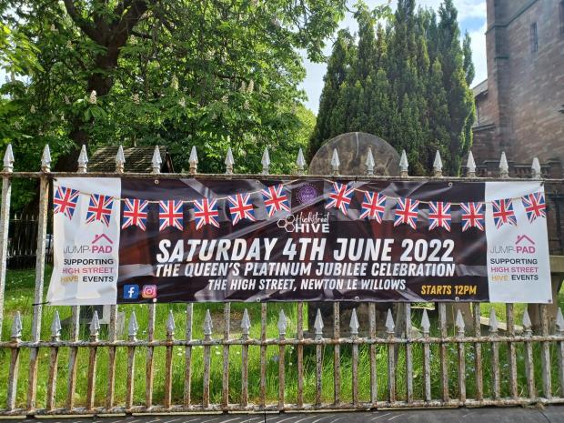 St Helens Star: The Queen's Jubilee Celebration banner at St Peter's Church 
