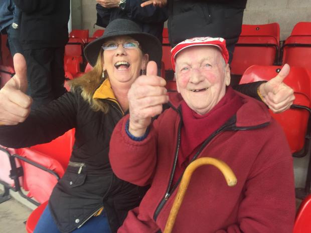 St Helens Star: Grandad George and his daughter Judy Lea