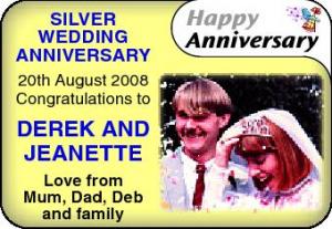 SILVER WEDDING ANNIVERSARY DEREK AND JEANETTE