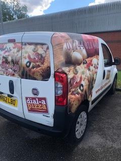One of the six vehicles delivering pizzas to customers all over St Helens