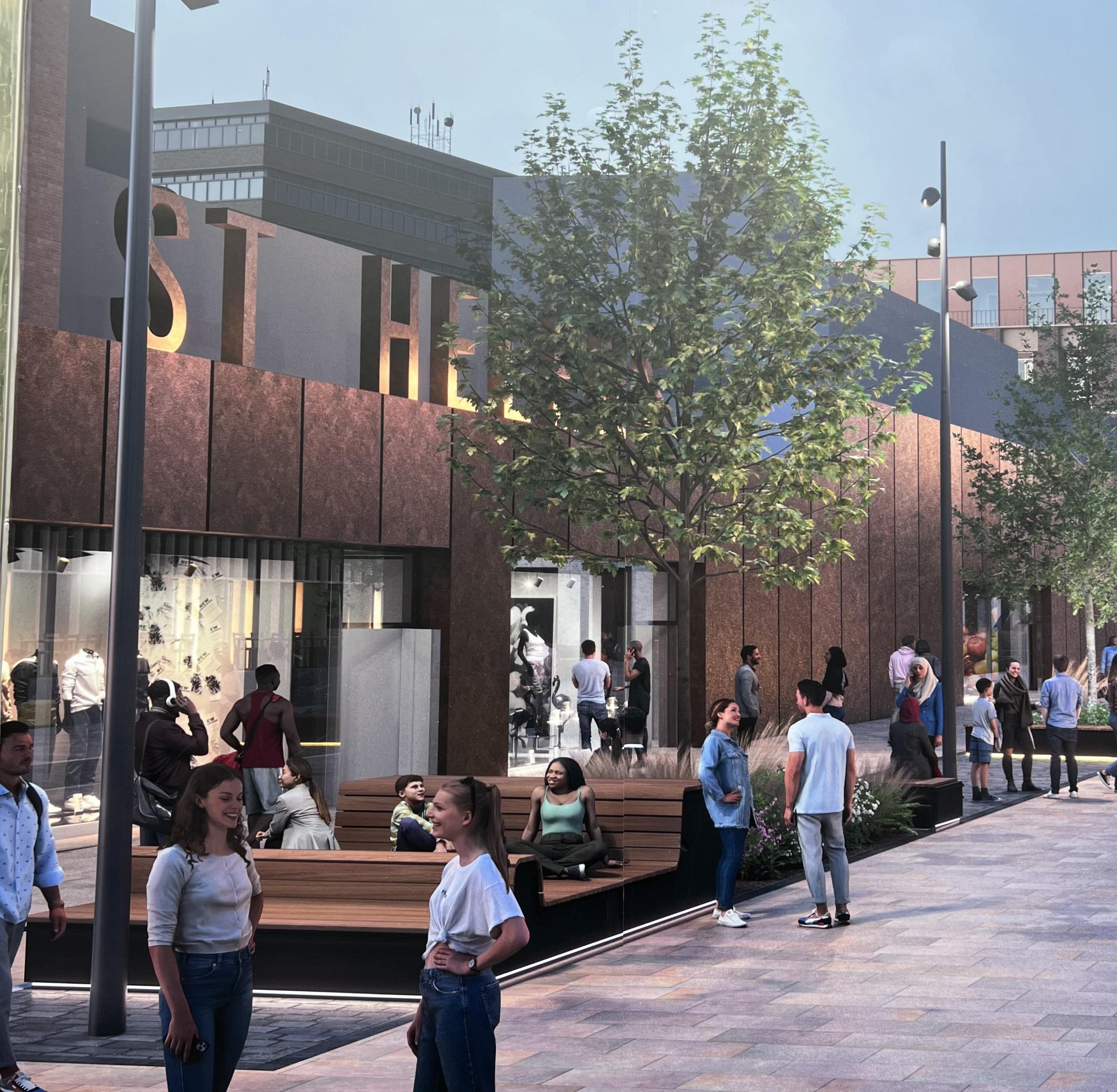 A CGI of St Helens town centres regeneration plans