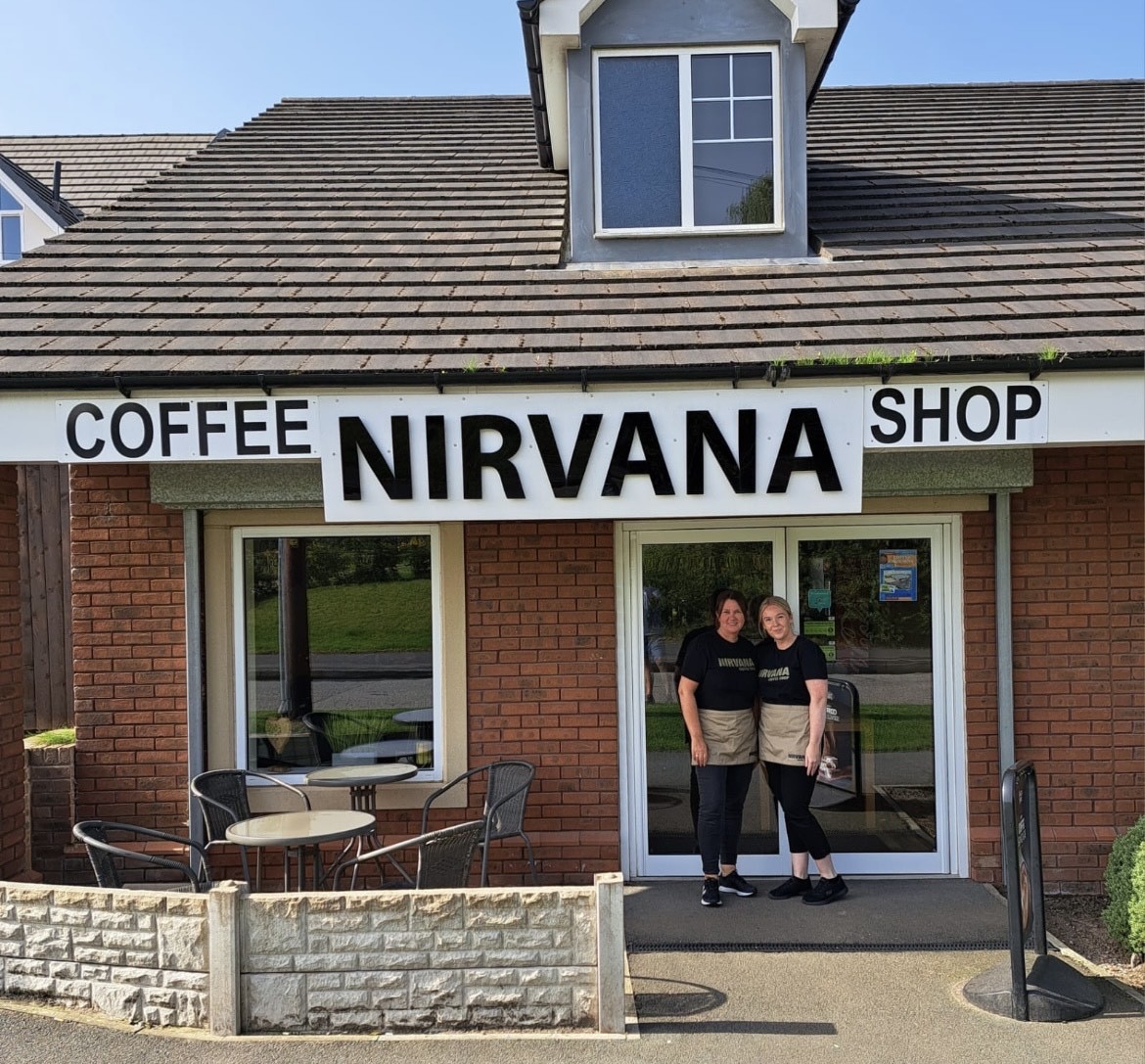 Lindsey and Sophie always give customers a warm welcome at Nirvana Coffee Shop
