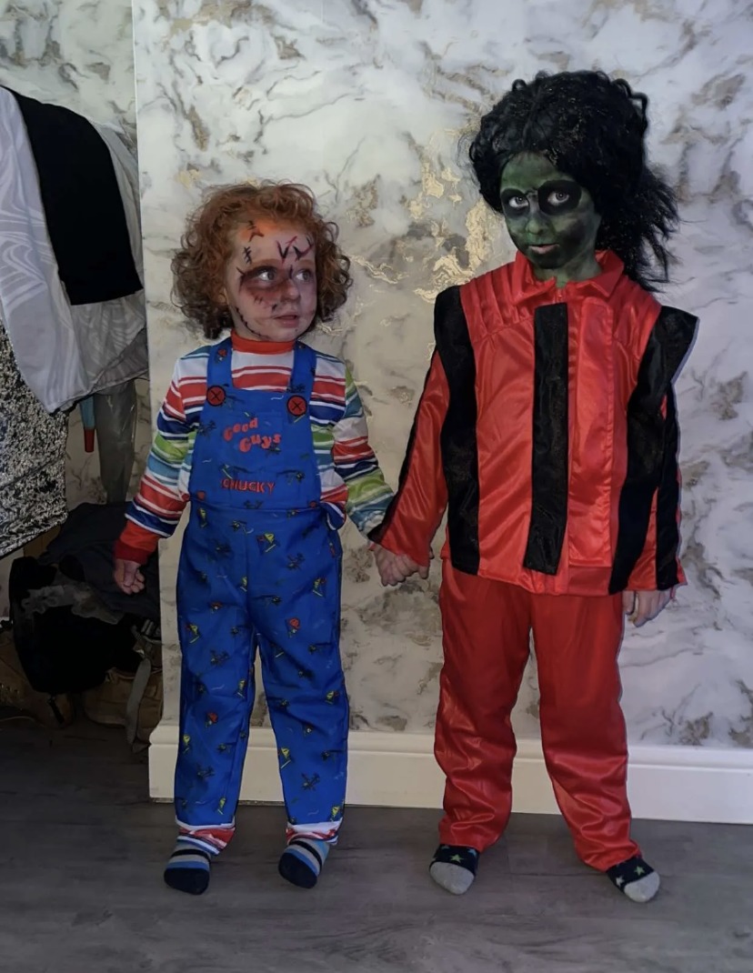 Billy Highcock as Chucky and Frankie Highcock as Michael Jackson in Thriller, from Blackbrook