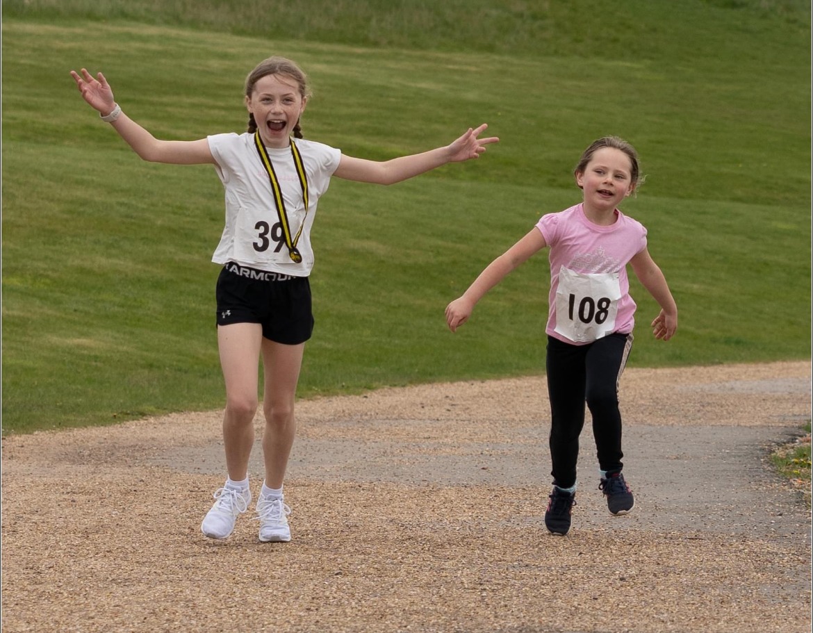 Thea and her sister Izzy completing the Ormskirk 3km at Edge Hill University