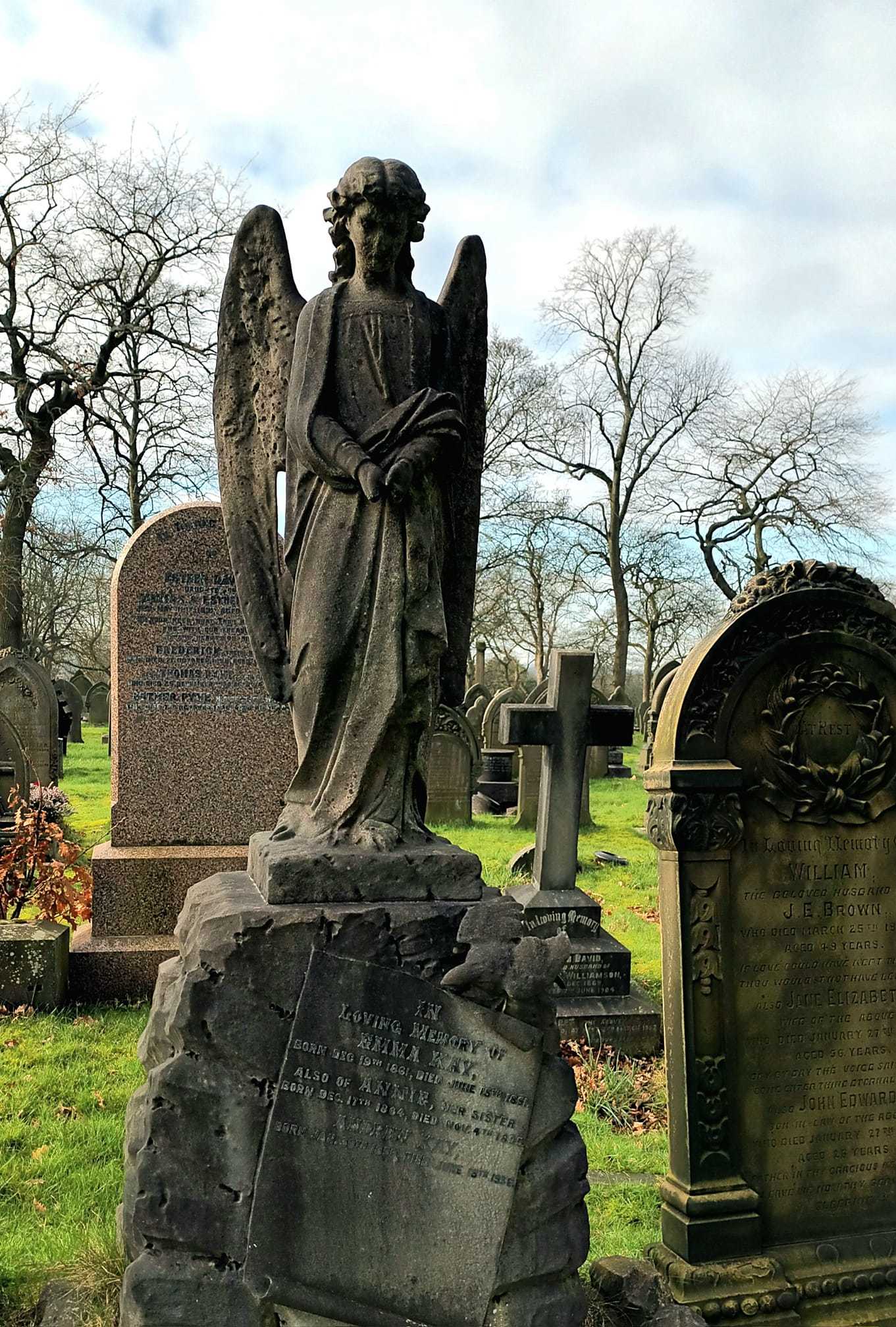 Angelic headstone at St Helens cemetery by Suzie Remadems