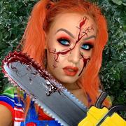 Halloween Chucky make up step-by-step guide. Pictures from NVBeautyMUA