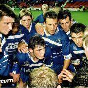 Saints receiving the team talk from coach Ian Millward after beating Wigan during the 2000 Grand Final-winning seasonPicture: Bernard Platt