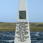 A memorial on the Falkland Islands dedicated to members of the Royal Fleet Auxiliary Service (PA)