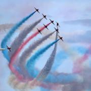 The Red Arrows performing during the Queen's Jubilee