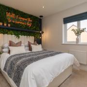 One of the bedroom's designs has a nod to the Bard in the design