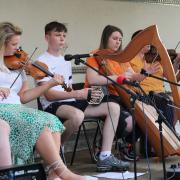 Musicians performing at the Comhaltas concert.