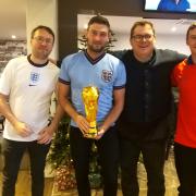 Mike Holt, Chris Meadows, Sam Irwin and Paul Doherty with the 'World Cup' at Ruskin today