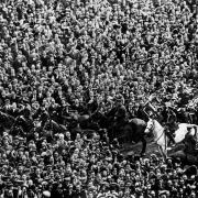 The grey horse called	Billy that helped to clear fans	off	the	Wembley pitch during the 1923 FA Cup Final