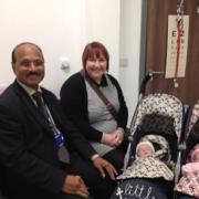 Dr Rao with Hannah and the twins