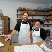 Ryan Little and Jo Morris in the new bakery
