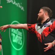 Michael Smith during the Bahrain Darts Masters last week