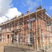 The pub, pictured with scaffolding up, last year