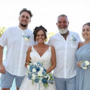 Scott and his family on his and Steph's wedding day