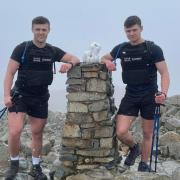Ethan and Lewis on a trial run up Scafell Pike recently