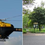 A police helicopter attended after the reports of the scrambler bikes being ridden dangerously at Mesnes Park