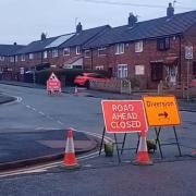 There is a closure on Windle Hall Drive