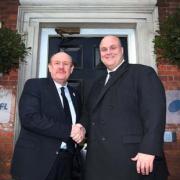 Brian Barwick (left) and RFL chief executive Nigel Wood
