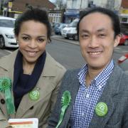 Green Party candidates James Chan and Elizabeth Ward