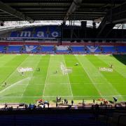 The University of Bolton Stadium, all geared up for last year's Challenge Cup semi finals between Saints and Catalans, Leeds and Warrington