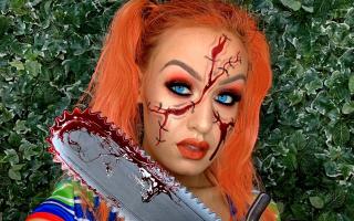 Halloween Chucky make up step-by-step guide. Pictures from NVBeautyMUA