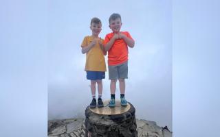 Brothers Dougie and Buddy Johnson climbed up Snowdon for charity