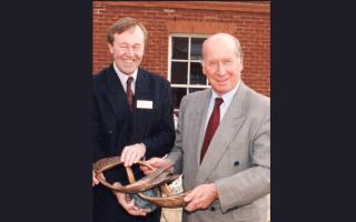 Sir Bobby Charlton with former St Helens MP Dave Watts