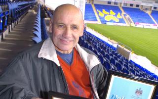 Bobby Greenough on his visit to Warrington in 2009 to receive his  Hall of Fame induction certificate