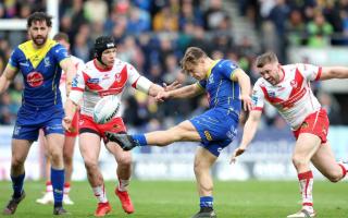 Saints and Warrington in action in the Challenge Cup quarter-final
