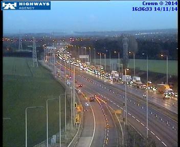 Traffic is currently backed up on the M6