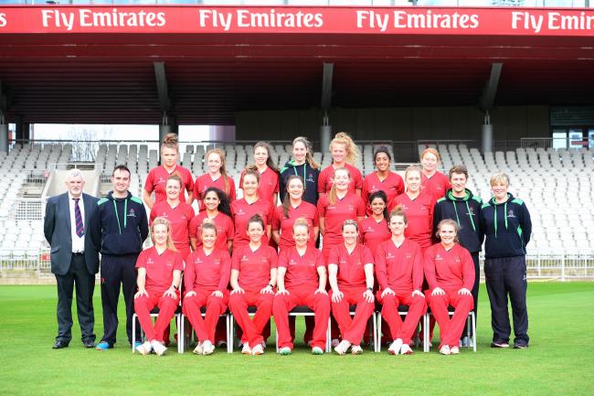 Lancashire with Ellie Threlkeld at the end of front row, far right