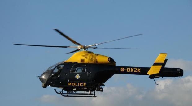 A police helicopter was called